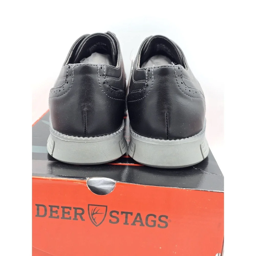 NEW Man's Oxfords Deer Stags‎ Corvallis Black / Grey Vega Sz 11.5 W Wide